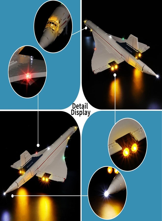 BrickSoul Light Up Kit Compatible with Lego Concorde Model Aircraft 10318 Building Set, Upgrade Wired Dimmable Lighting Accessories for Lego Fans, Not Included 10318 Model - Image 4